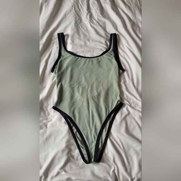 eidon Other - Teal green black trim backless one piece bathing suit eidon
